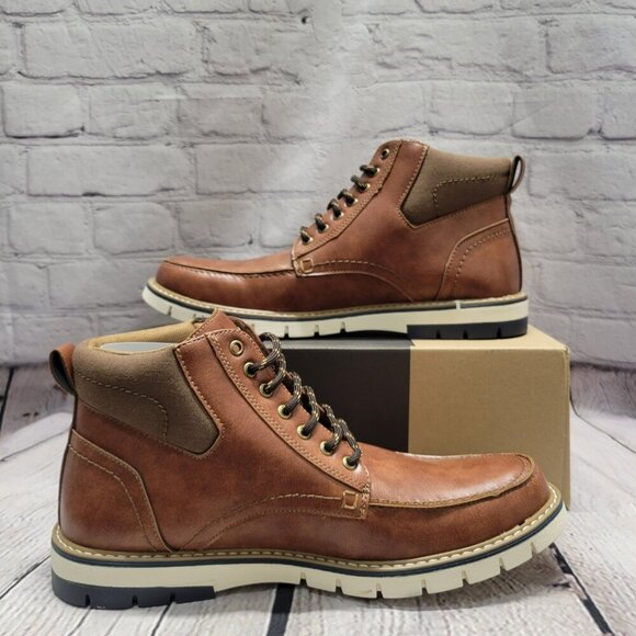 Vance Co. Men's Dalvin Tru Comfort Foam Lace-Up Moc Toe Ankle Boot - Picture 2 of 9